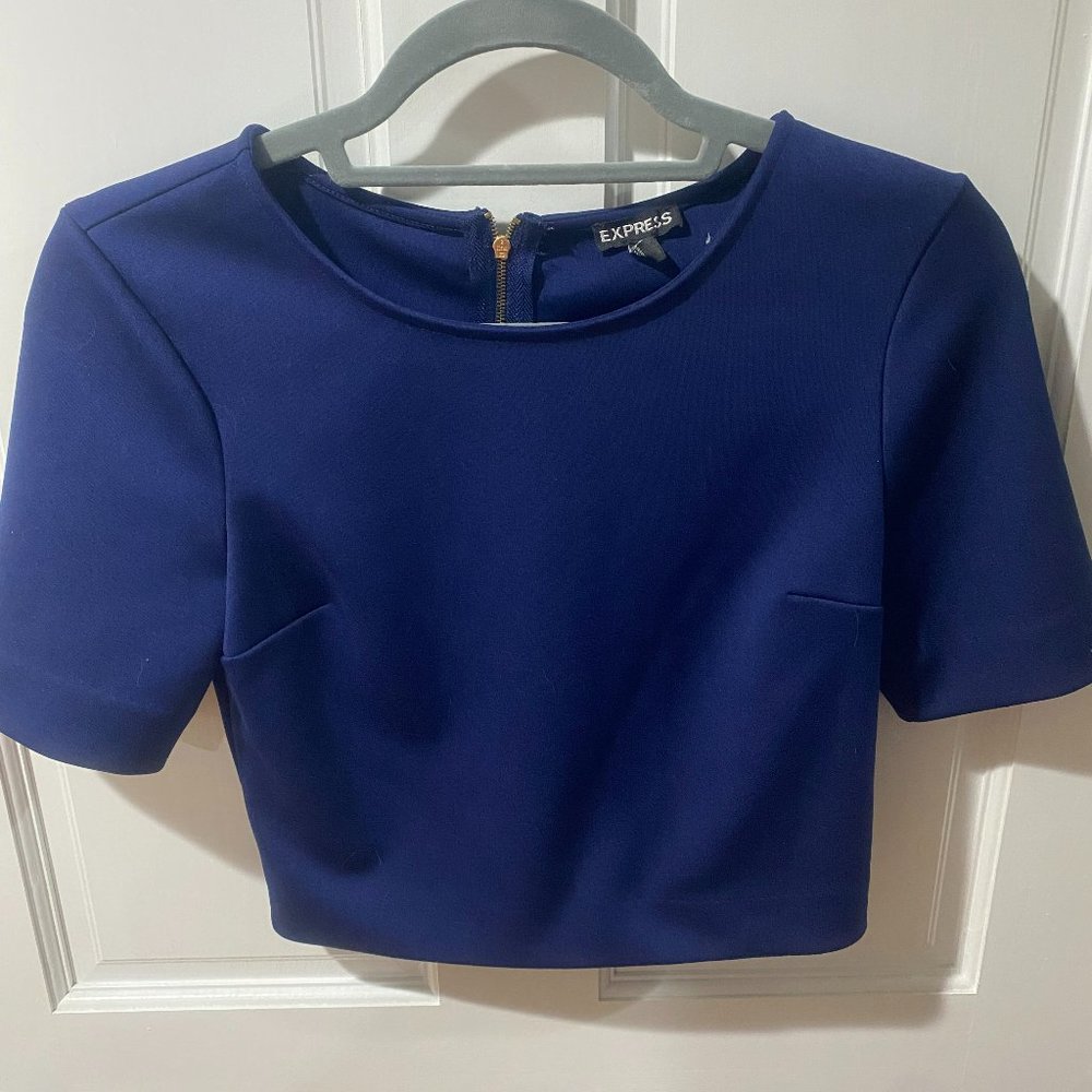 Express Crop Top - Navy Blue, Size XS